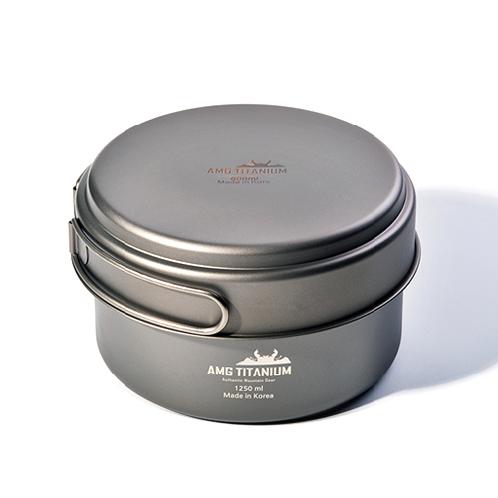 Titanium Camping Cookware Pot - Medium 1250ml Mess Kit Outdoor Solo Backpacking Picnic Hiking Grade