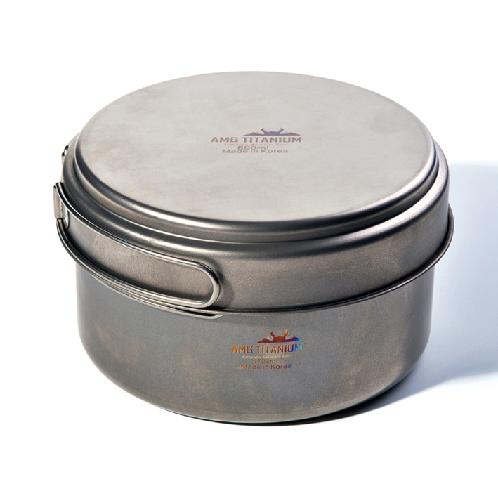 Titanium Camping Cookware Pot - Large 1700ml Mess Kit Outdoor Solo Backpacking Picnic Hiking Grade 2