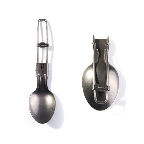 Titanium Camping Folding Spoon Outdoor Cookware Backpacking Hiking Picnic Trekking Solo Camping Grad