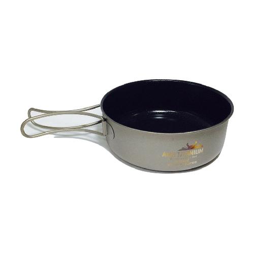 Titanium Camping Coated Small Bowl 490ml Outdoor Cookware Backpacking Hiking Picnic Solo Camping Gra